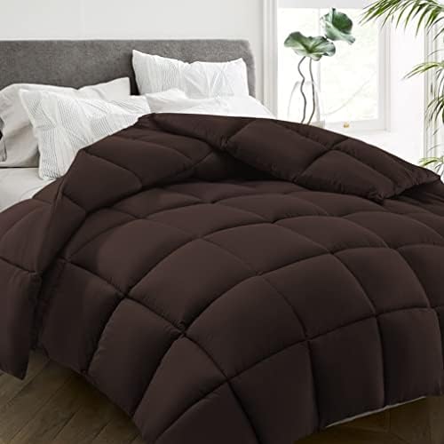  All Season Queen Size Bed Comforter - Cooling Down Alternative Quilted Duvet Insert With Corner Tabs - Winter Warm - Machine Washable - Dark Grey