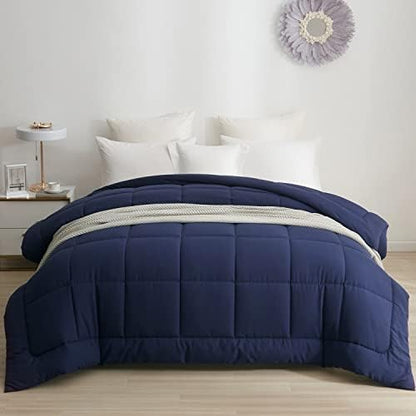  Down Alternative Comforter With Corner Tabs - Summer Quilted Light Weight Twin Size 140 GSM White Comforter, Machine Washable Microfiber Bedding
