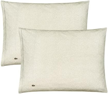  Lacoste 100% Cotton Percale Pillowcase Pair, Graphic Stripe Print, Dark Grey, Standard