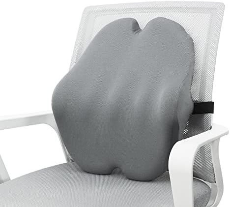  Foamula Vibrating Lumbar Support Pillow, Back Support Pillow With Vibrating Motors For Back Pain Relief, Ergonomic Design With Adjustable Strap For Home Office Chair, Gaming Chair, Car Seat, Plane
