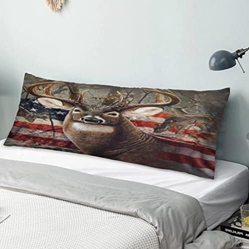  100 Dollar Bills Body Pillow Cover Funny USA Cash Current Money Us Dollars Long Pillow Case Protector With Zipper Rectangle Soft Large Pillow Cases Covers For Bedding,Couch,Sofa,Home Gifts 20"x54"