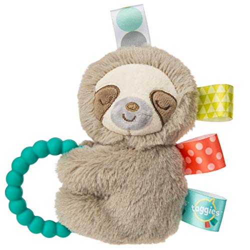  Taggies Soothing Sensory Stuffed Animal Security Blanket, Molasses Sloth, 13 X 13-Inches