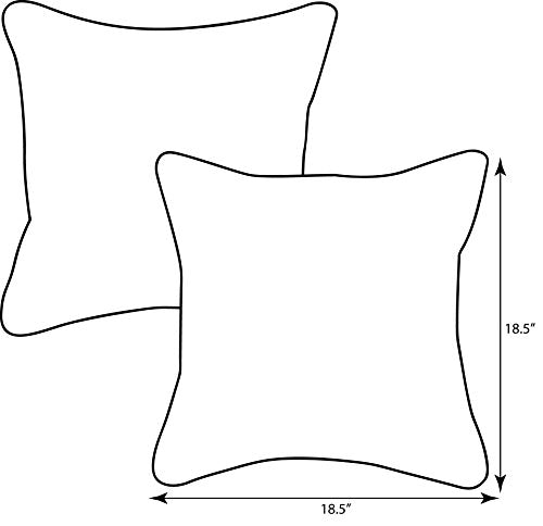  Pillow Perfect Stripe Outdoor Throw Accent Pillow, Plush Fill, Weather, And Fade Resistant, Large Square - 18.5" X 18.5", Blue/Green Topanga, 2 Count