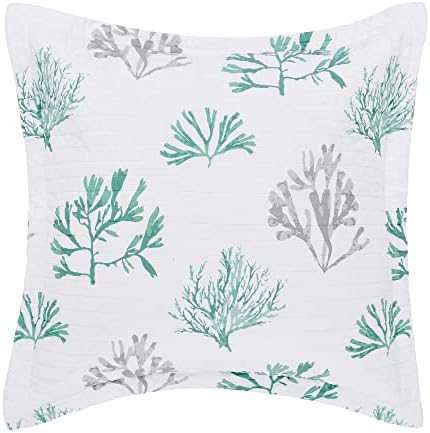  Levtex Home - Truro - Euro Sham (26x26in.) - Tropical Coral In Shades Of Teal