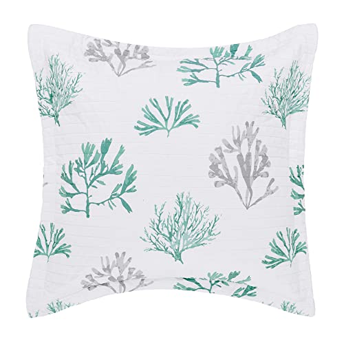 Levtex Home - Truro - Euro Sham (26x26in.) - Tropical Coral In Shades Of Teal