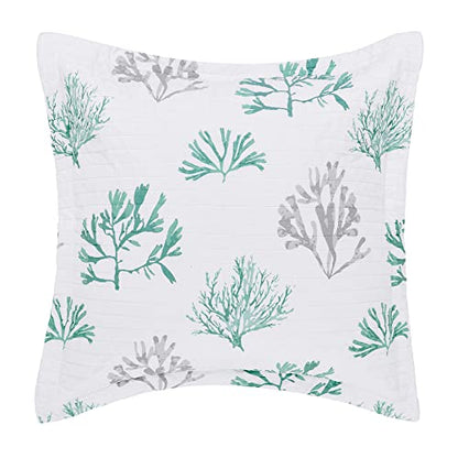  Levtex Home - Truro - Euro Sham (26x26in.) - Tropical Coral In Shades Of Teal