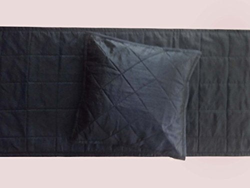  Quilted Bed Runner - Navy Blue Bed Scarf Long Side Runner Throw King/Queen/Twin Size With Decorative Cushion Cover Polyester 20" Wide X 86" Long (50 Cm X 218 Cm)