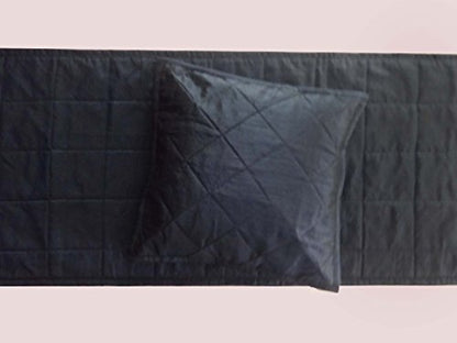  Quilted Bed Runner - Navy Blue Bed Scarf Long Side Runner Throw King/Queen/Twin Size With Decorative Cushion Cover Polyester 20" Wide X 86" Long (50 Cm X 218 Cm)