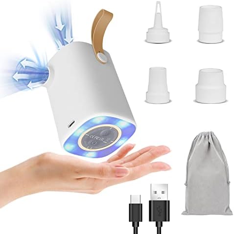  Portable Mini Air Pump For Inflatables 5000pa Pressure And Led Lighting Usb Air Pump Fast Inflation Decompression For Outdoor Camping Pool Floats Air Bed Air Mattress Swimming Ring Vacuum Storage Bags