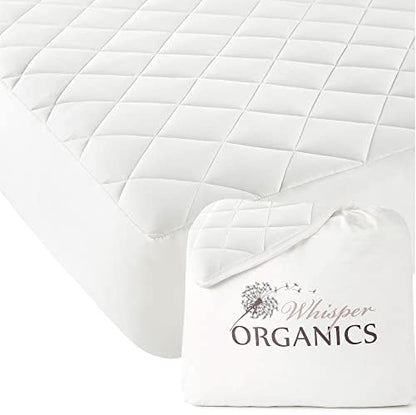  Luxury Quilted Mattress Cover - Exquisite Softness 100% Organic Cotton Mattress Protector - GOTS Certified Breathable Protective Bedding With 17-Inch Deep Pocket (Full, Pure White)