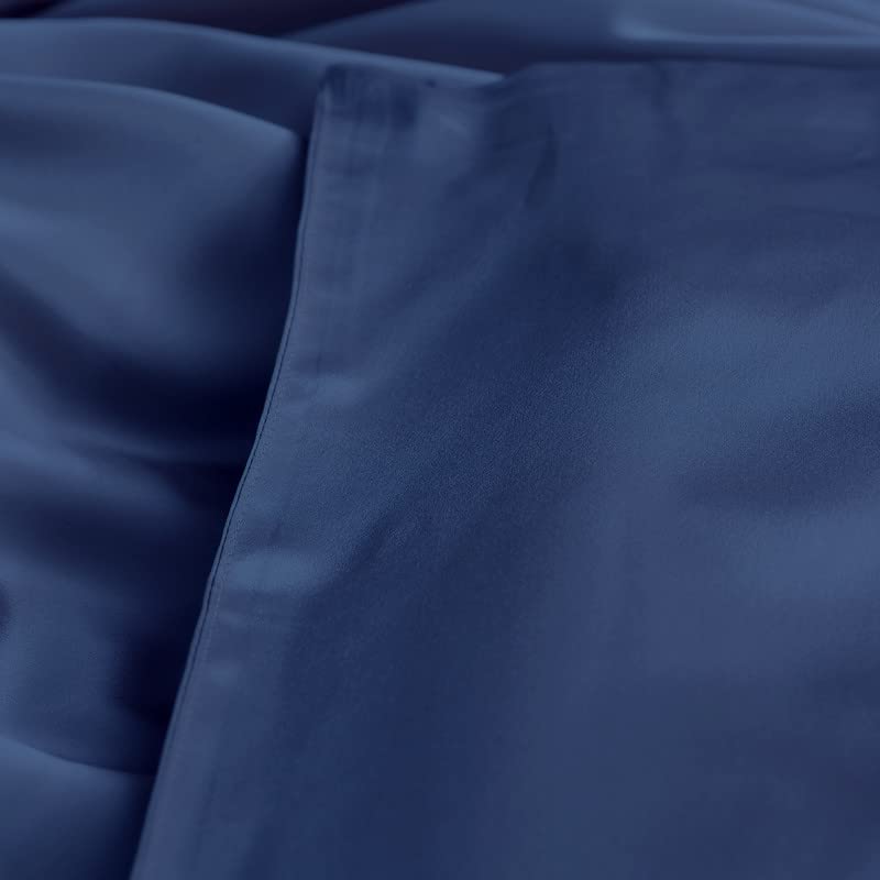  100% Natural Mulberry Silk Pillowcase For Hair And Skin Luxury 25 Momme Mulberry Silk Pillow Cases With Hidden Zipper Closure, Navy Blue, Queen