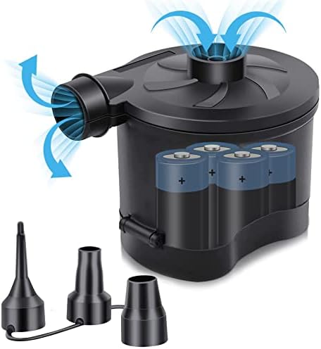  Battery Powered Electric Air Pump, Portable Inflator/Deflator Air Pump For Outdoor Camping, Air Mattress Pool Floats Raft Boat Toys, 3 Nozzles
