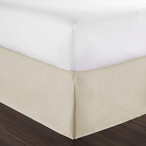  Bed Skirt Full 21 Inch Drop Solid Taupe 100% Cotton Hotel Quality