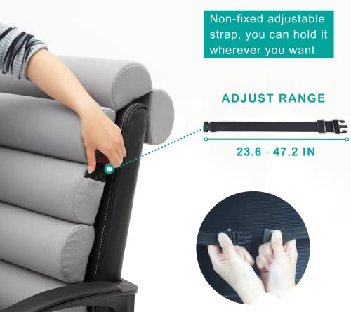  Lumbar Support Pillow For Office Chair,Computer/Desk Chair/Couch,Back Support Pillow Adjustable,Breathable Mesh Cover,Patented 6-fold Semicircular Back Cushion Hanging On Office Chair,Medium Soft