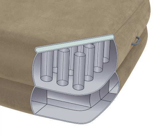 Intex Queen Foam Top Rising Comfort Raised Airbed Set