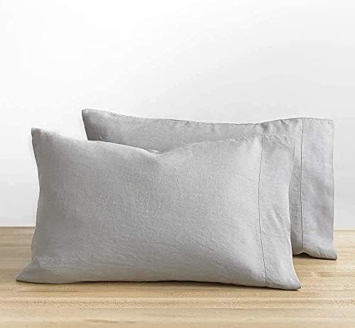  Linen Pillow Covers Set Of 2, Pure Natural French Linen Pillow Case, Standard, 20x30 Inches, Blush Pink