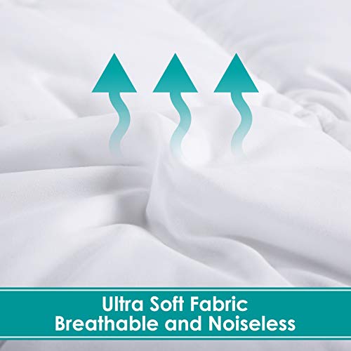  All-Season King Down Alternative Quilted Comforter Ultra Soft Duvet Insert With Corner Tabs - Lightweight Warm & Fluffy - Machine Washable (White, 90 X 102 Inches)