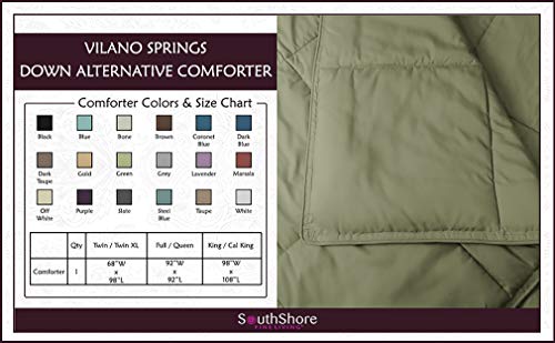  Southshore Fine Living, Inc. Vilano Springs Premium Quality Over-Sized All-Season Down-Alternative Comforter, Sage Green, Twin/Twin XL