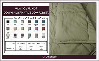  Southshore Fine Living, Inc. Vilano Springs Premium Quality Over-Sized All-Season Down-Alternative Comforter, Sage Green, Twin/Twin XL