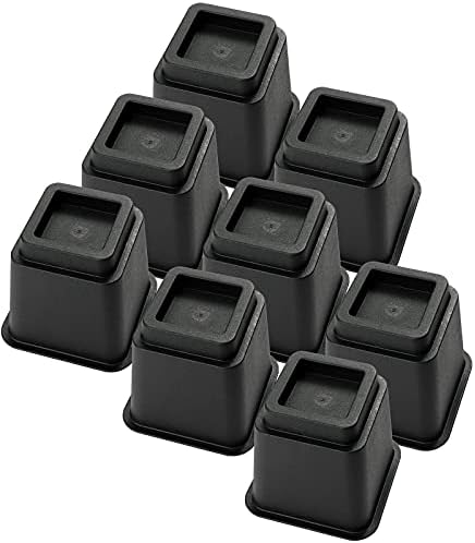  Bed Risers 3 Inch, Heavy Duty Square Furniture Frame Lift For Couch, Chair, Desk, Sofa And Bunk Bedpost, Set Of 4