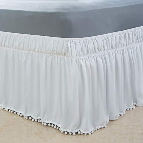 Bed Skirt Queen Size 15-16 Inch Drop Dust Ruffle Premium Soft And Cozy Brushed Microfiber Three Fabric Sides Wrap Around With Elastic No Top Easy On Queen/King Blush Pink