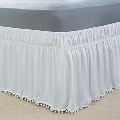  Bed Skirt Queen Size 15-16 Inch Drop Dust Ruffle Premium Soft And Cozy Brushed Microfiber Three Fabric Sides Wrap Around With Elastic No Top Easy On Queen/King Blush Pink