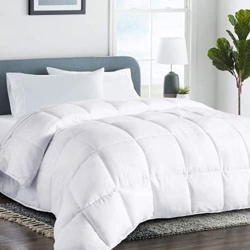  Queen 2100 Series Cooling Comforter Down Alternative Quilted Duvet Insert With Corner Tabs All-Season - Luxury Soft Hotel Comforter - Breathable - Reversible - Machine Washable - White