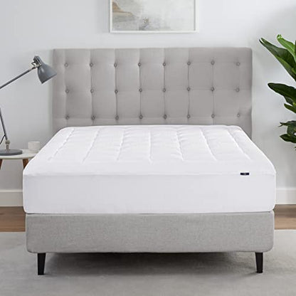  Serta ComfortSure Full Mattress Cover, Fitted Pillow Top Mattress Pad, Super Soft And Breathable Quilted Cotton Protector With 18" Elastic Deep Pockets For Secure Fit, White