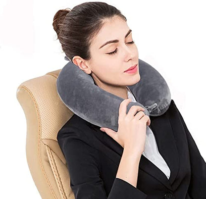  Cozy BoSpin Memory Foam Travel Pillow- Portable Neck Support Pillow On Flights, Car, And At Home, Comfortable Airplane Travel Pillow,Lightweight Quick Pack For Camping (Black)