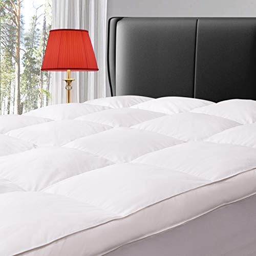  ELEMUSE Twin XL Cooling Mattress Topper For College Dorm, Thick Extra Long Twin Mattress Pad Cover For Back Pain, Plush Soft Pillowtop With Elastic Deep Pocket, Overfilled Down Alternative Filling