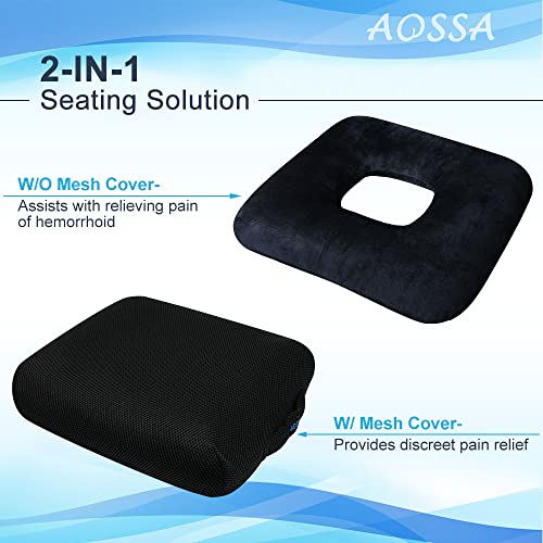  Donut Pillow Hemorrhoid Tailbone Cushion Doughnut Postpartum Pillow Sitting Donut Bed Sore Butt Pillows Prostate After Surgery Recovery Medical Ear Head Pressure Relief Cushions Chair Seat (Large)