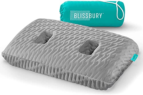  BLISSBURY Ear Pillow With Ear Hole For Sleeping With Sore Ear Pain | Piercing Pillow | Adjustable Memory Foam Pillow With Holes For Chondrodermatitis CNH | Ear Piercing Protection | Support Earplugs