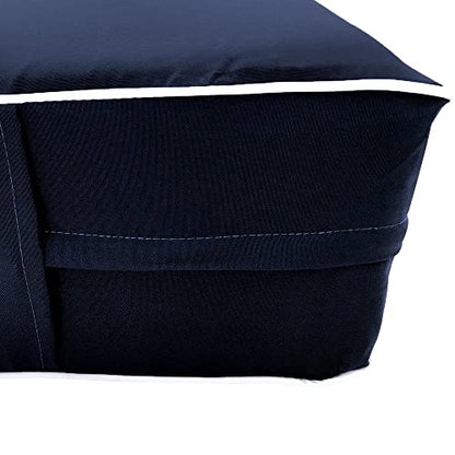  PROLINEMAX Style6 Twin-XL Size 4PC Contrast Pipe Trim Outdoor Daybed Mattress Bolster Pillow Fitted Sheet Slip Cover ONLY AD101