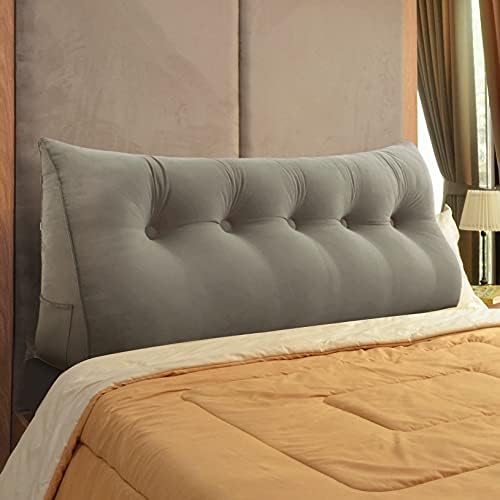  Rectangular Headboard Pillow Bolster Pillow For Bed Back Rest Pillow For Sitting In Bed Daybed Pillows Back Support Pillow For Bed Reading Pillow Velvet Cyan Queen