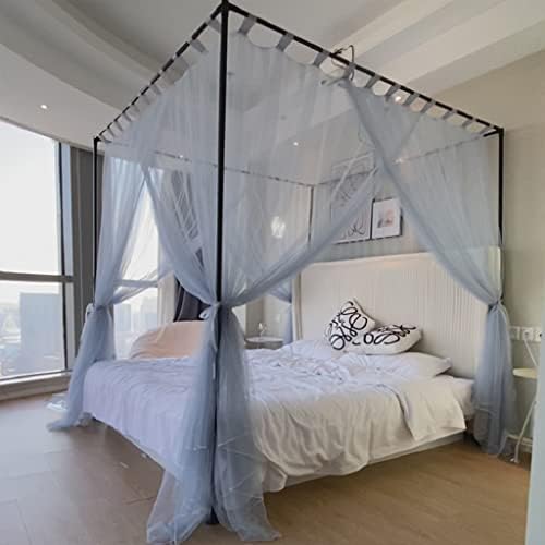 Obokidly Elegant 4 Corners Post Mosquito Canopy Net For Bed Canopy Luxury Netting Bedroom Decoration For Girls Men Women Adults & Boys For Twin/Full/Queen/King/Cal King (California King, Black)