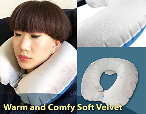  TREKOLOGY Inflatable Neck Pillow For Travel - Ultimate Comfort And Support For Airplanes, Cars, And More - Ergonomic Design For Restful Sleep And Neck Relief - Essential Travel Accessory