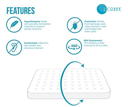  Waterproof Zippered Mattress Encasement Cover -, Breathable, Twin XL Size, Assure Sleep By L' COZEE