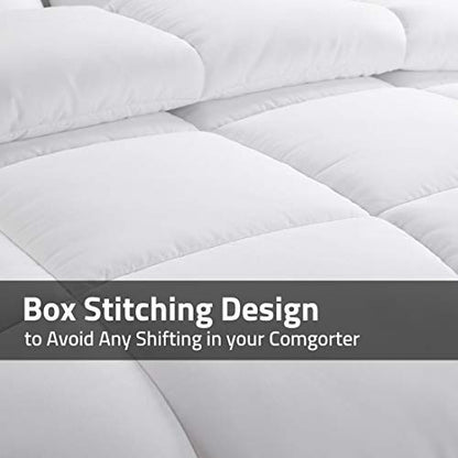  Down Alternative Comforter (King-Calking, 106x90) 60-Ounces Of Fill, Solid Baffle Box Pattern, Soft And Fluffy Hotel Style Duvet Insert With Corner Ties, White