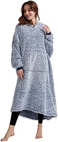  HORIMOTE HOME Cozy Sherpa Wearable Blanket Hoodie Mother S Day Gifts For Mom Gift Idea,Hooded Snuggle Blanket,Oversized Blanket Sweatshirt-Super Warm Light Weight, Pink