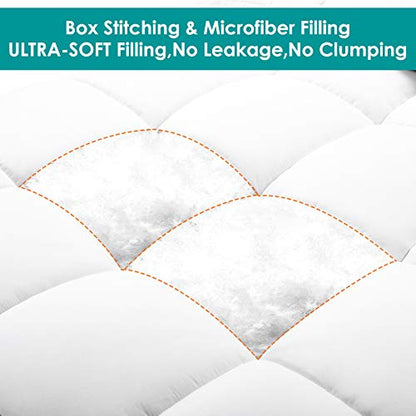  All-Season King Down Alternative Quilted Comforter Ultra Soft Duvet Insert With Corner Tabs - Lightweight Warm & Fluffy - Machine Washable (White, 90 X 102 Inches)