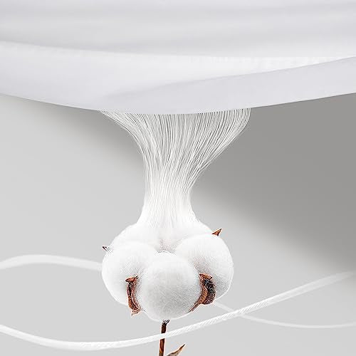  REDASW 100% Egyptian Cotton 1200 Thread Count King Size Sheets Set,Bed Sheet 4 Piece Sets,16 Inches Deep Pocket,All Season (White)