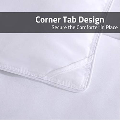  Down Alternative Comforter (King-Calking, 106x90) 60-Ounces Of Fill, Solid Baffle Box Pattern, Soft And Fluffy Hotel Style Duvet Insert With Corner Ties, White