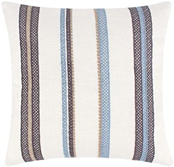  Levtex Home - Tobago Stripe Charcoal - Quilted Charcoal And White Shams Set Of Two (26 X 26 In.) - Pin Stripe - Cotton Fabric