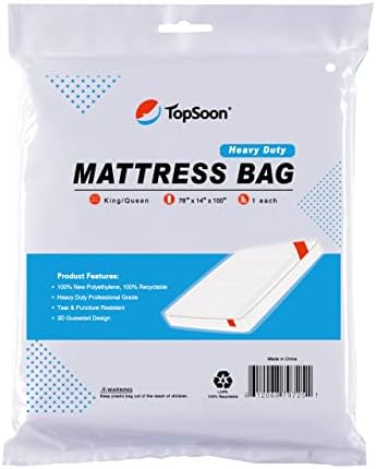  Mattress Storage Bag Mattress Disposal Bag Full/Twin Size 54-Inch By 87-Inch Clear