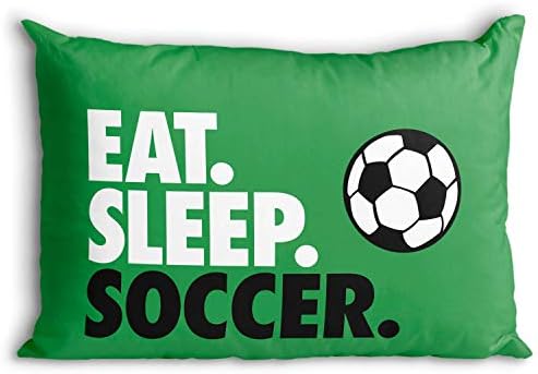  Eat. Sleep. Soccer. Pillowcase | Soccer Pillowcase Home Decor | Green