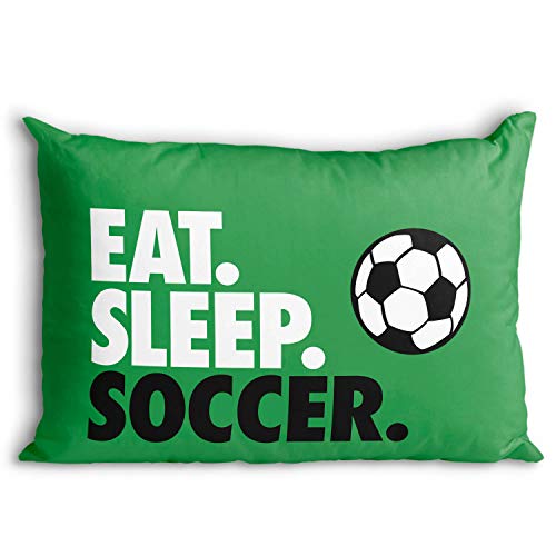  Eat. Sleep. Soccer. Pillowcase | Soccer Pillowcase Home Decor | Green
