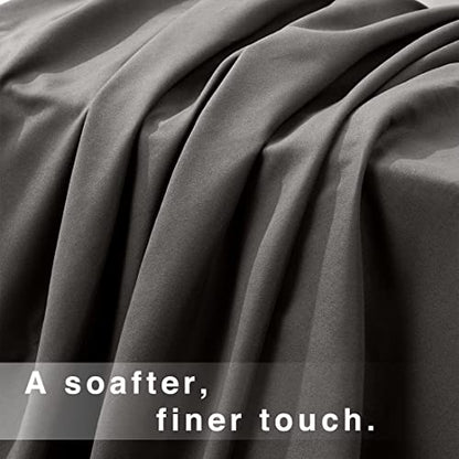  LBRO2M Bed Sheet Set Queen Size 16 Inches Deep Pocket 1800 Thread Count 100% Microfiber Sheet,Bedding Super Soft Comfortable, Cool Warm,4 Piece（Dark Grey）