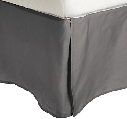 Superior 100% Brushed Microfiber Bed Skirt, Queen, Light Blue, Wrinkle Resistant, Pleated Corners
