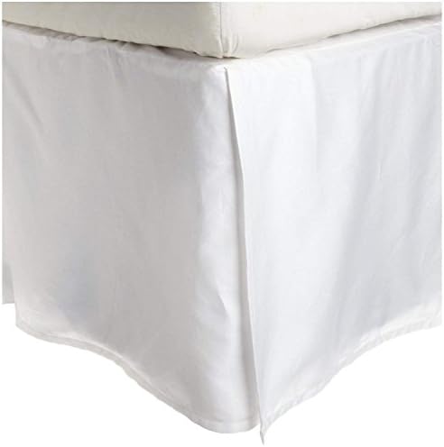  800 Thread Count Egyptian Cotton ONLY 1 Piece Bed Skirt (Twin XL, White, 15 Inch Fall) - Hotel Quality, Iron Easy, Quadruple Pleated, Wrinkle And Fade Resistant