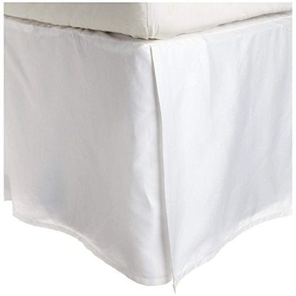  800 Thread Count Egyptian Cotton ONLY 1 Piece Bed Skirt (Twin XL, White, 15 Inch Fall) - Hotel Quality, Iron Easy, Quadruple Pleated, Wrinkle And Fade Resistant